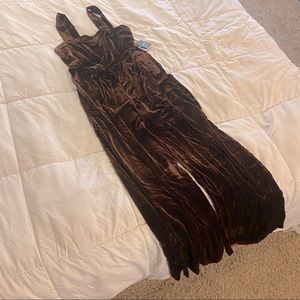 Chocolate Velvet Jumpsuit - Medium